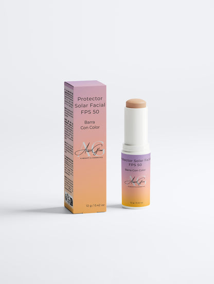 Protector Solar Facial FPS 50. Barra Con Color