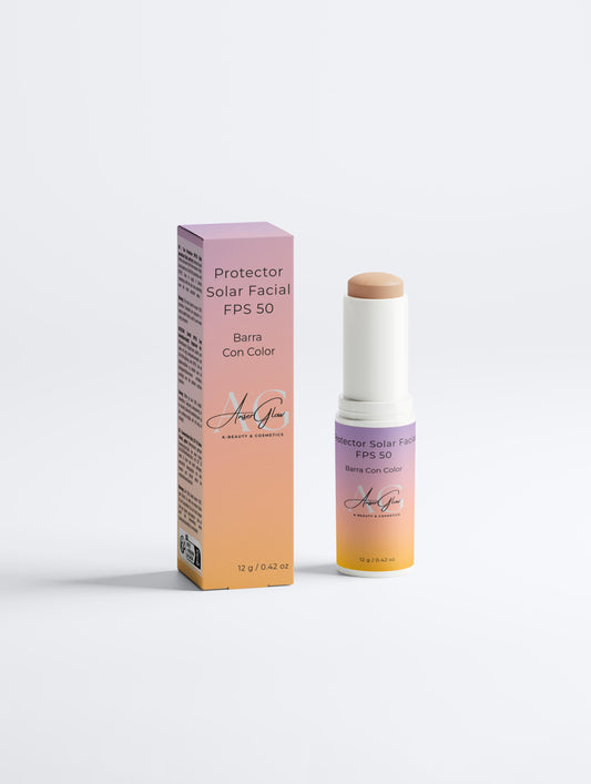 Protector Solar Facial FPS 50. Barra Con Color