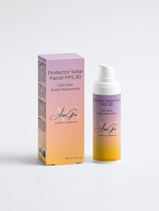Protector Solar Facial FPS 30. Con Color. Ácido Hialurónico