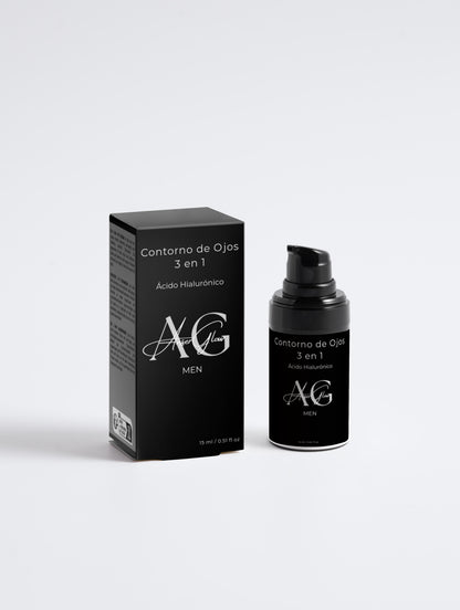 Contorno de Ojos 3 en 1. Ácido Hialurónico. Para Hombres